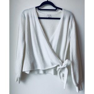 Cross body tie sweater